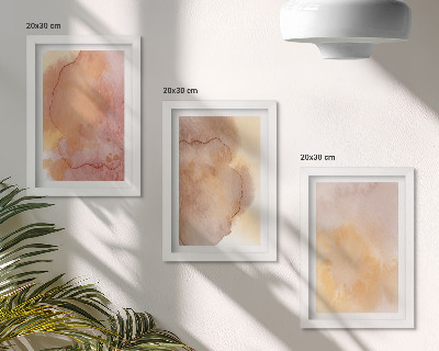 Bilderwand Warme Aquarellfarben auf Leinwand, farbenfrohe Texturen