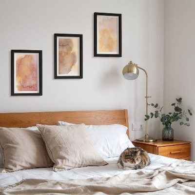 Bilderwand Warme Aquarellfarben auf Leinwand, farbenfrohe Texturen