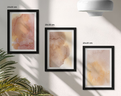 Bilderwand Warme Aquarellfarben auf Leinwand, farbenfrohe Texturen