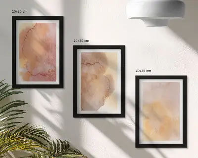 Bilderwand warme Aquarellfarben auf Leinwand mit farbenfrohen Texturen