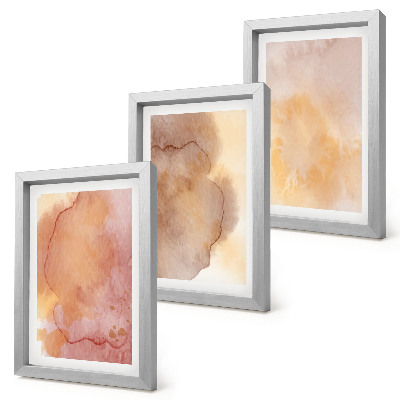 Bilderwand Warme Aquarellfarben auf Leinwand, farbenfrohe Texturen