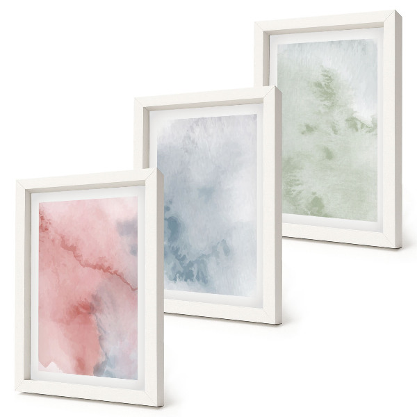 Fotowand Pastellfarbene Strukturen, bunte Aquarelle auf Leinwand
