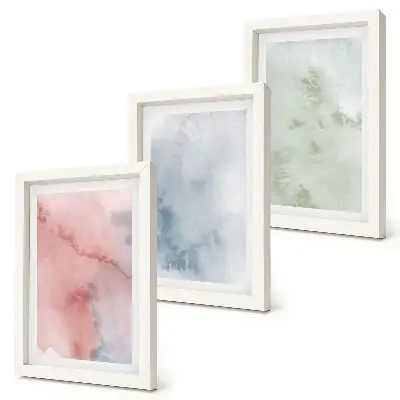 Fotowand pastellfarbene Strukturen und bunte Aquarelle auf Leinwand
