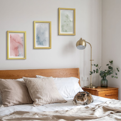Fotowand Pastellfarbene Strukturen, bunte Aquarelle auf Leinwand