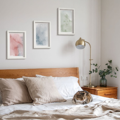 Fotowand Pastellfarbene Strukturen, bunte Aquarelle auf Leinwand