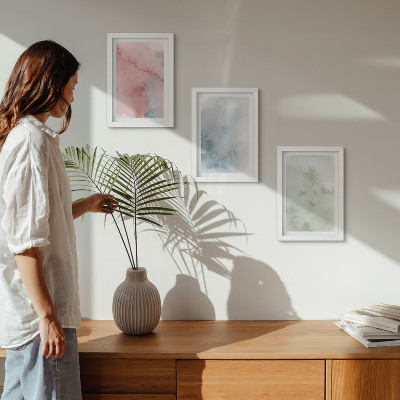 Fotowand Pastellfarbene Strukturen, bunte Aquarelle auf Leinwand