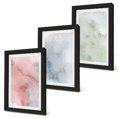 Fotowand Pastellfarbene Strukturen, bunte Aquarelle auf Leinwand