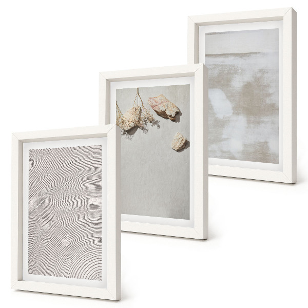 Bilderset mit rahmen Sand, Steine ​​und abgenutzte Texturen – Boho-Stil