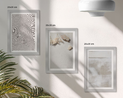 Bilderset mit rahmen Sand, Steine ​​und abgenutzte Texturen – Boho-Stil