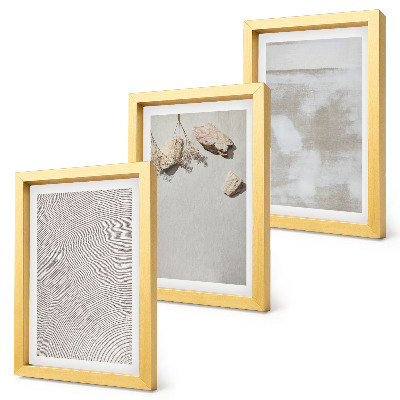 Bilderset mit rahmen Sand, Steine ​​und abgenutzte Texturen – Boho-Stil