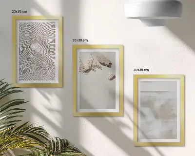 Bilderset mit Rahmen mit Motiven von Sand, Steinen und abgenutzten Texturen im Boho-Stil