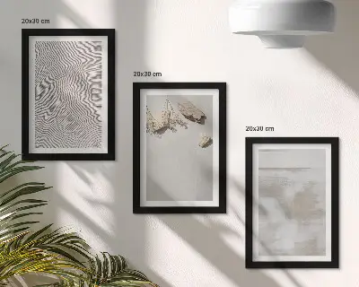 Bilderset mit Rahmen mit Motiven von Sand, Steinen und abgenutzten Texturen im Boho-Stil