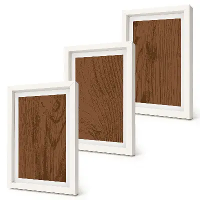 Bilderset mit Rahmen mit Holzmaserung und Baumrindenstruktur im minimalistischen Stil