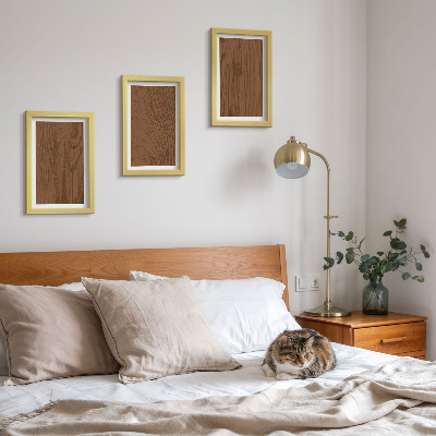 Bilderset mit rahmen Holzmaserung, Baumrindenstruktur, Minimalismus