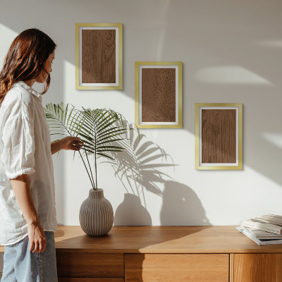 Bilderset mit rahmen Holzmaserung, Baumrindenstruktur, Minimalismus