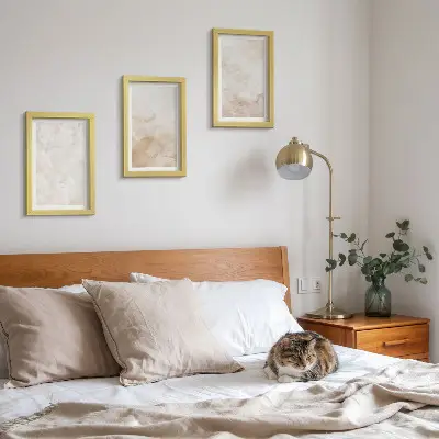 Fotowand mit modischen Texturen in hellen Pastelltönen