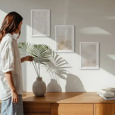 Fotowand mit modischen Texturen in hellen Pastelltönen
