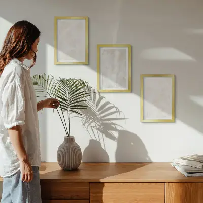 Bilderwand mit eleganter Marmorstein-Hintergrundtextur