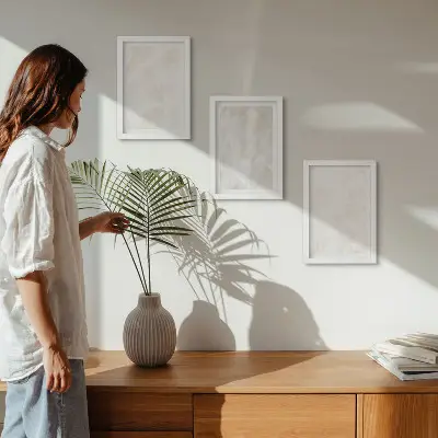 Bilderwand mit eleganter Marmorstein-Hintergrundtextur