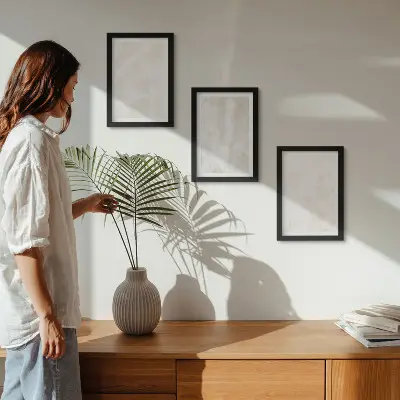 Bilderwand mit eleganter Marmorstein-Hintergrundtextur