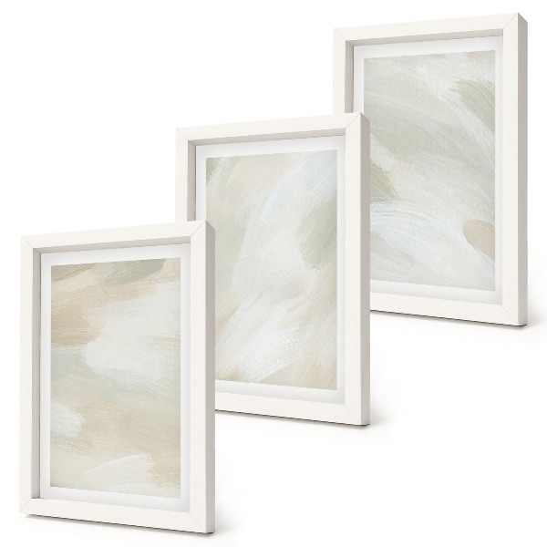 Bilderset mit rahmen Leuchtende abstrakte Farben auf Leinwand, zarter Boho-Stil