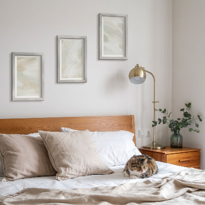 Bilderset mit rahmen Leuchtende abstrakte Farben auf Leinwand, zarter Boho-Stil