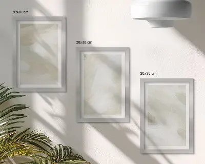Bilderset mit Rahmen leuchtende abstrakte Farben auf Leinwand im zarten Boho-Stil