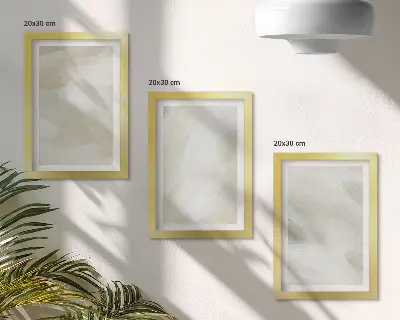 Bilderset mit Rahmen leuchtende abstrakte Farben auf Leinwand im zarten Boho-Stil