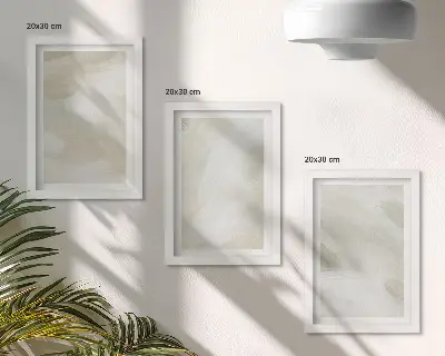 Bilderset mit Rahmen leuchtende abstrakte Farben auf Leinwand im zarten Boho-Stil