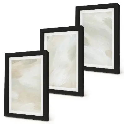 Bilderset mit Rahmen leuchtende abstrakte Farben auf Leinwand im zarten Boho-Stil