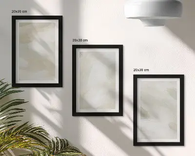 Bilderset mit Rahmen leuchtende abstrakte Farben auf Leinwand im zarten Boho-Stil