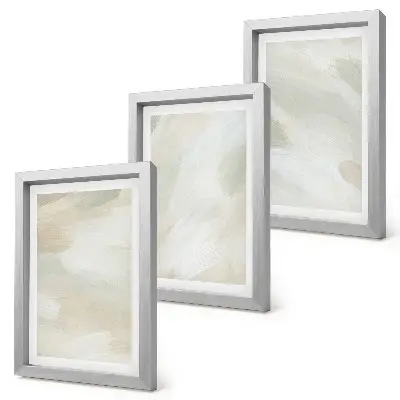 Bilderset mit Rahmen leuchtende abstrakte Farben auf Leinwand im zarten Boho-Stil