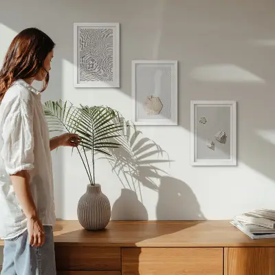 Fotowand leichte Texturen im Sand im zarten Boho-Stil