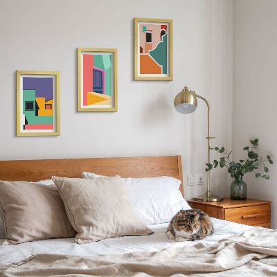 Bilderwand Farbenfrohe Illustrationen der Stadt im modernen Stil