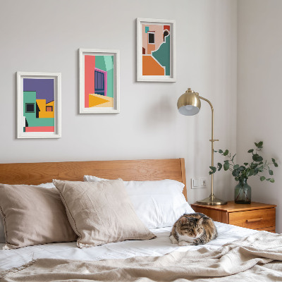 Bilderwand Farbenfrohe Illustrationen der Stadt im modernen Stil