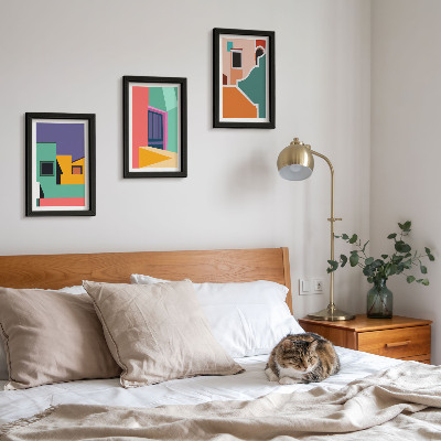 Bilderwand Farbenfrohe Illustrationen der Stadt im modernen Stil