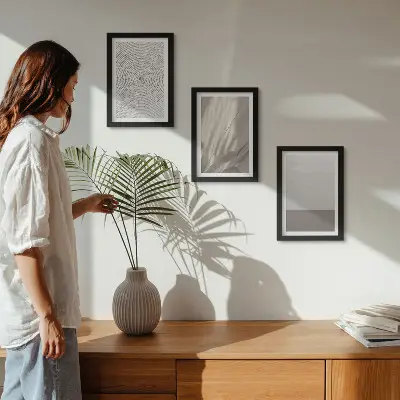 Fotowand mit zarten natürlichen Texturen im Boho-Stil