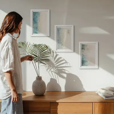 Fotowand Aquarellmalerei im minimalistischen Stil auf Leinwand