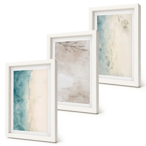 Bilderset mit rahmen Subtile, aquarellartige Textur