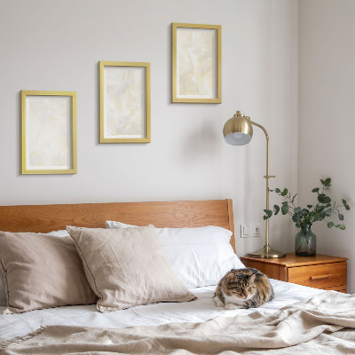Bilderset mit rahmen Helle, strukturierte Pinselstriche im Design