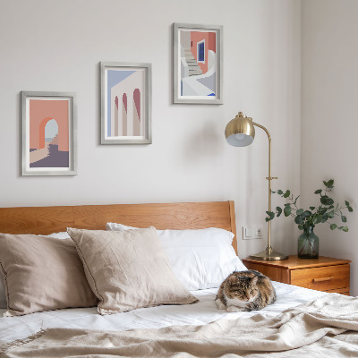 Bilderwand Illustrationen urbaner Architektur im minimalistischen Stil
