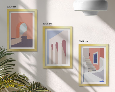 Bilderwand Illustrationen urbaner Architektur im minimalistischen Stil