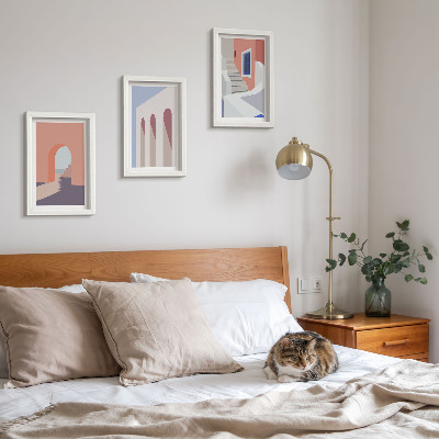 Bilderwand Illustrationen urbaner Architektur im minimalistischen Stil