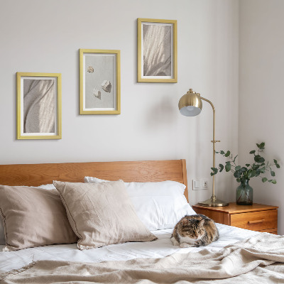Bilderset mit rahmen Nahaufnahmen von modernen Strukturen im Boho-Stil