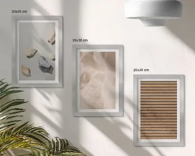 Bilderset mit Rahmen mit verschiedenen Texturen aus Stein, Holz und Stoff