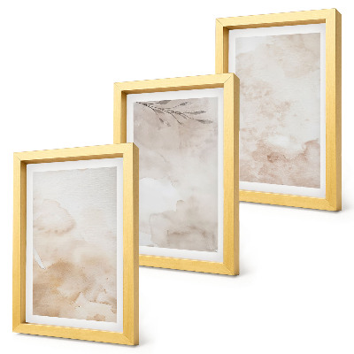 Bilderwand Aquarellflecken und Blätter in Pastellfarben
