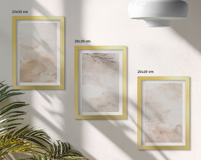 Bilderwand Aquarellflecken und Blätter in Pastellfarben