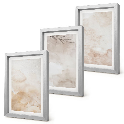 Bilderwand Aquarellflecken und Blätter in Pastellfarben