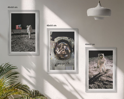 Bilder-3er-set mit rahmen NASA-Mondlandung