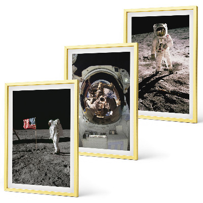Bilder-3er-set mit rahmen NASA-Mondlandung
